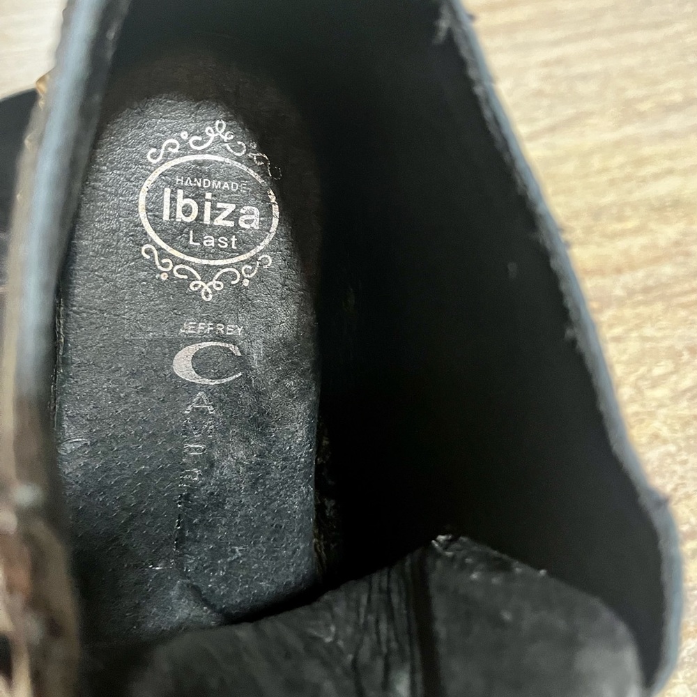 Jeffrey Campbell Ibiza wedge glossy and faux fur ankle boots with spiky studs - Picture 14 of 16